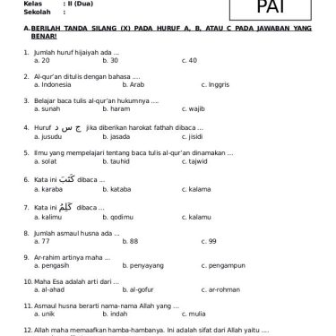10 Rahasia Menguasai Bank Soal PAI SMA Kelas X Semester 1 Kurikulum 2013 Agar Nilai Bagus
