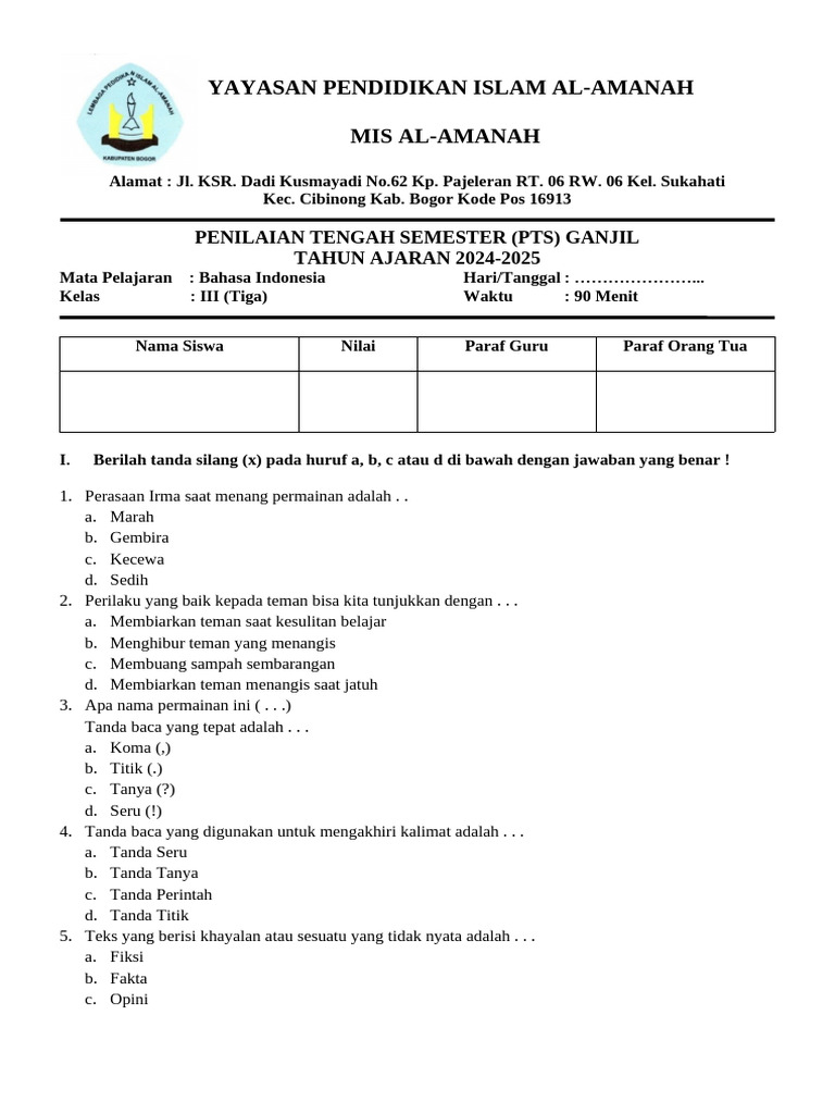 5 Rahasia Nilai Sempurna Latihan Bang Soal Muatan Bindo Kelas 3 Tema 1 Tematik Terbaru