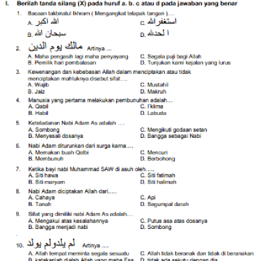 Bocoran 15 Bank Soal Agama Islam Kelas 4 Semester 1 Bab 1 Terbukti Efektif Tingkatkan Nilai