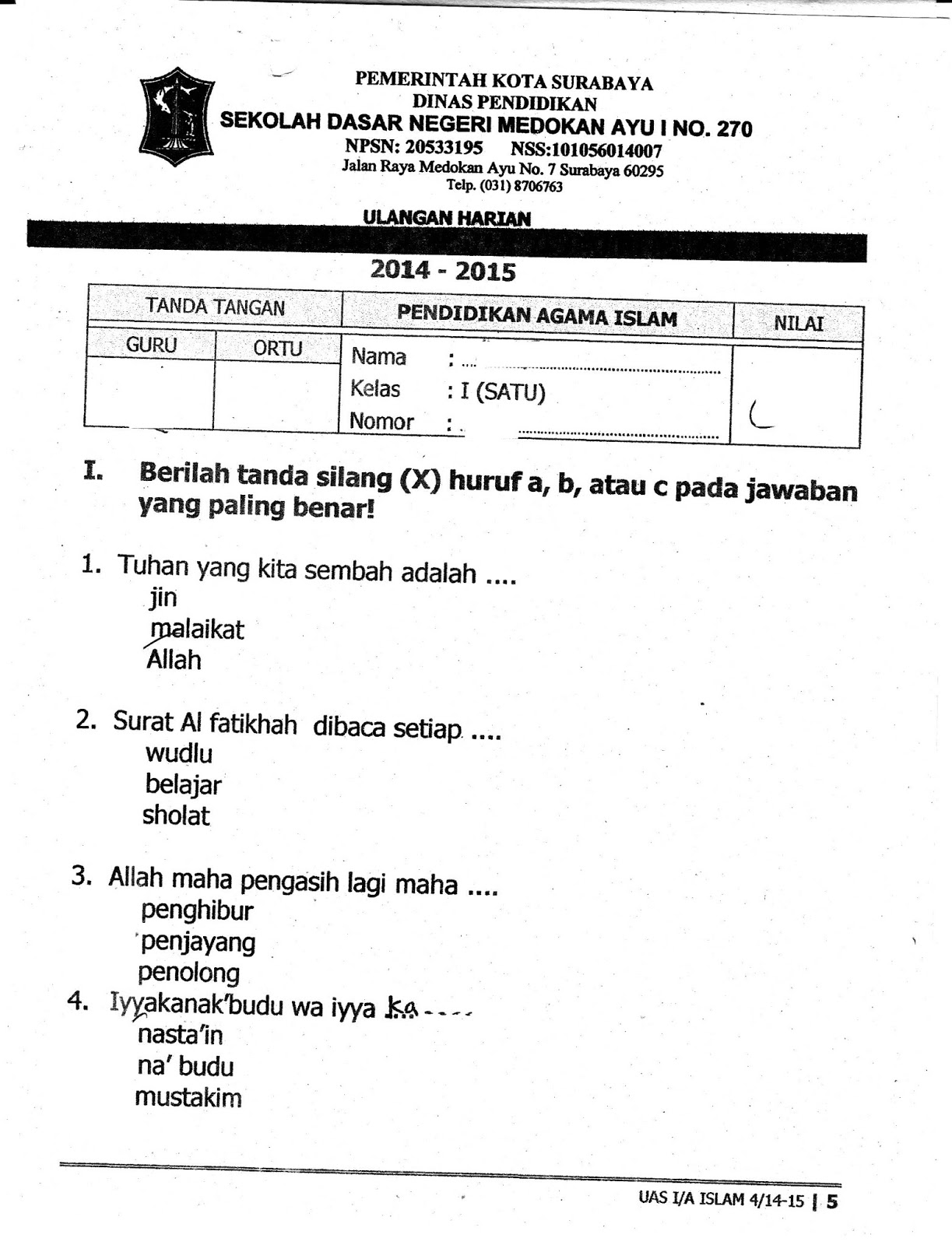 Membangun Fondasi Iman Panduan Lengkap Contoh Soal Ulangan Harian