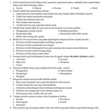 5 Contoh Soal HOTS Sejarah Indonesia Kelas X Semester 1 yang Wajib Kamu Kuasai Biar Auto Paham
