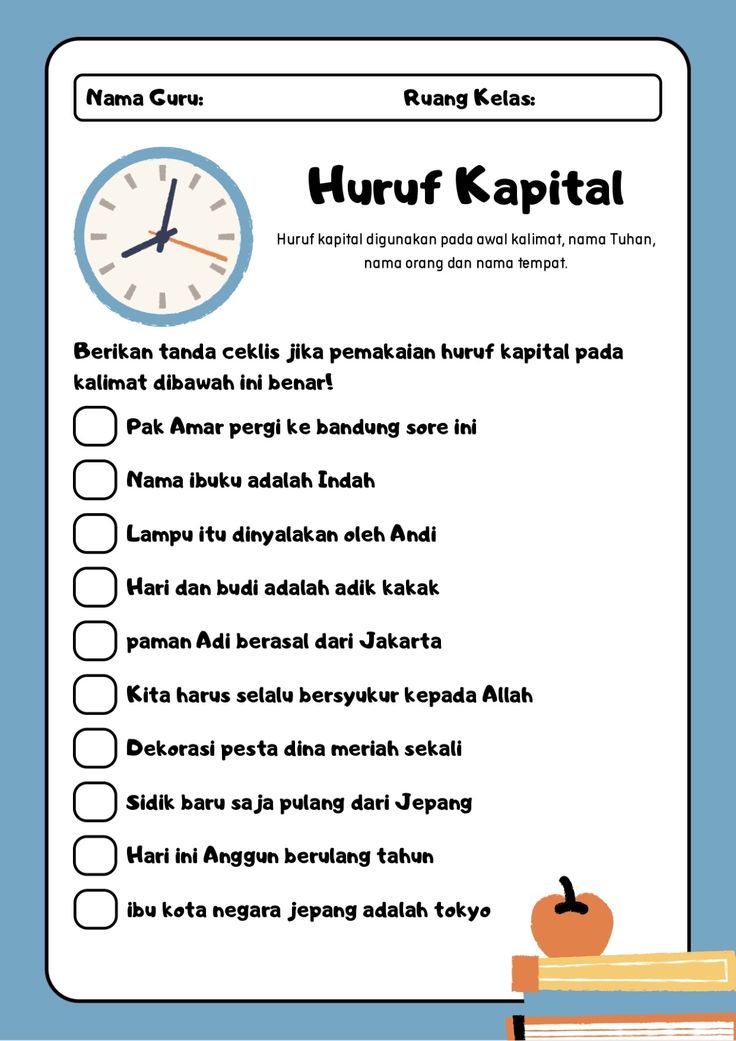 5 Contoh Soal Huruf Kapital SD Kelas 1 yang Wajib Dikuasai Sebelum Terlambat