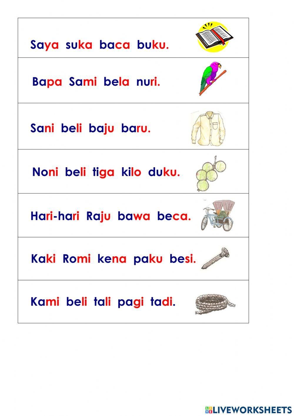 Worksheet Belajar Membaca Dan Menulis - Free Word Template Worksheet Belajar Membaca Dan Menulis - Free Word Template