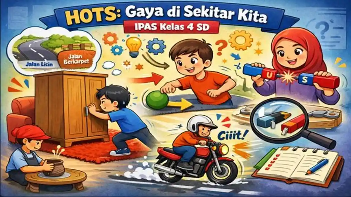 Contoh Soal HOTS IPAS Kelas 4 SD Materi Bab 2 Gaya di Sekitar Kita Contoh Soal HOTS IPAS Kelas 4 SD Materi Bab 2 Gaya di Sekitar Kita