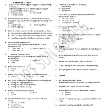 10 Contoh Soal Indonesia Kelas 2 SD Semester 1 Beserta Gambar yang Wajib Dicoba Si Kecil di Rumah