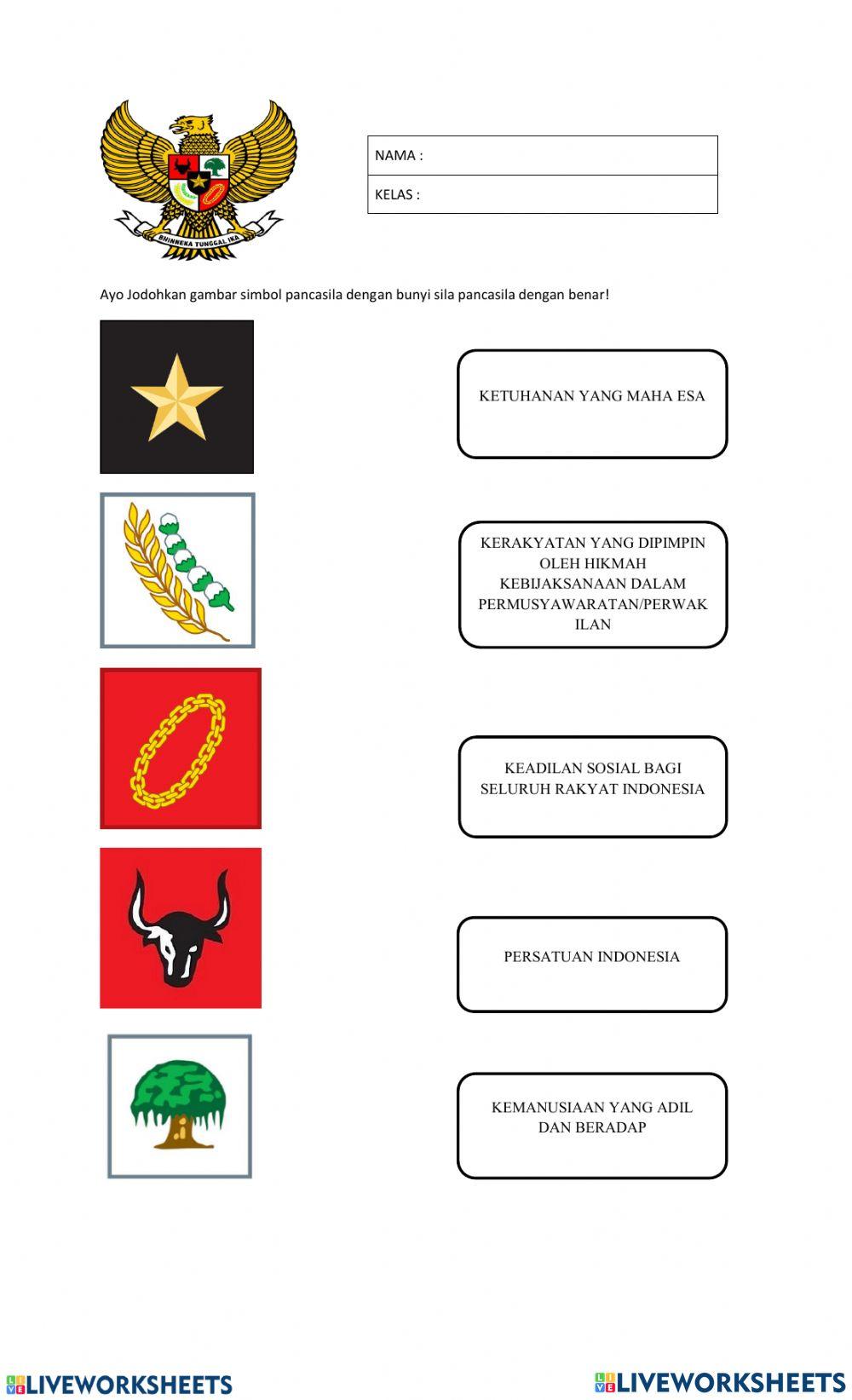 Simbol-simbol Sila Pancasila kelas 1 Kuis