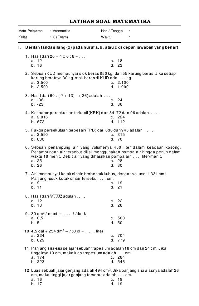 Terbukti! 5 Contoh Latihan Soal Ulangan Kelas 6 Semester 1 yang Bikin Nilai Naik Cepat