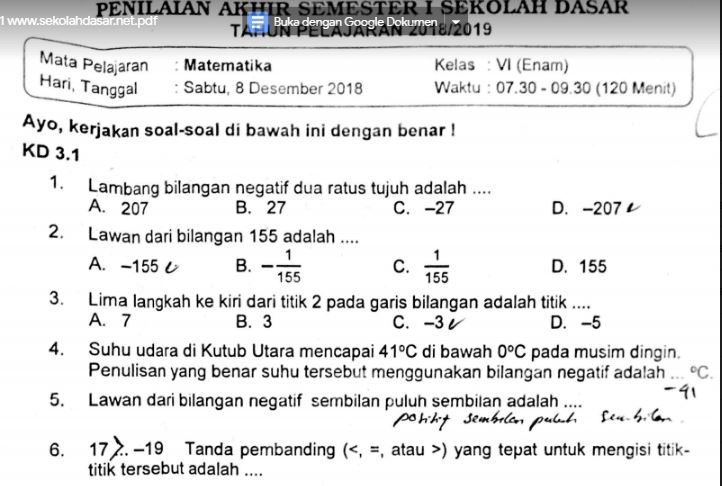 Ternyata Ini Dia Contoh Soal UAS SD Kelas 4 Kurikulum 13 Semester 1 yang Wajib Dikuasai Sebelum Ujian