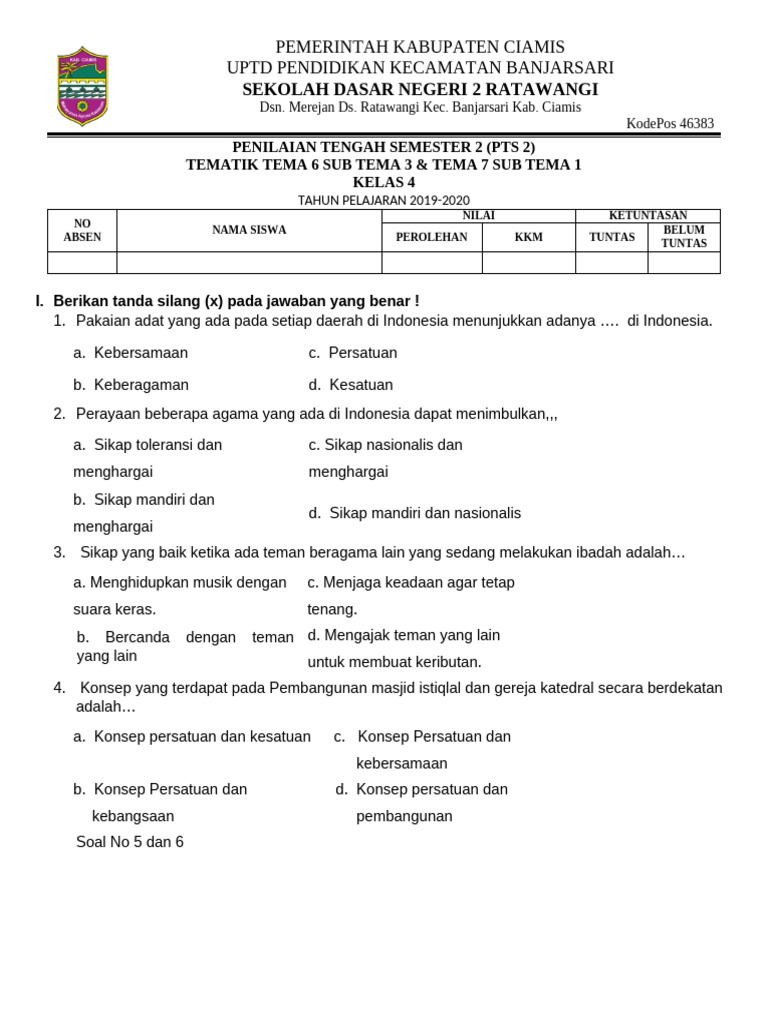 Wajib Tahu 7 Contoh Soal HOTS Tema 7 Sub Tema 1 Kelas 6 yang Sering Muncul di Lembar Kerja Siswa