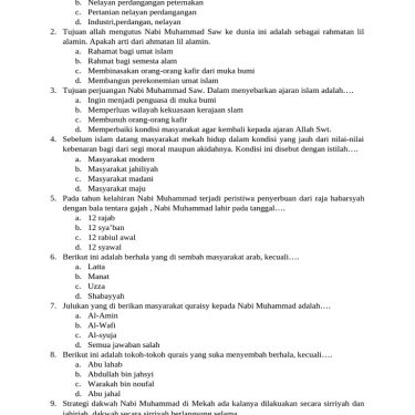contoh soal hots ski kelas 7 pilihan gandasemester 1