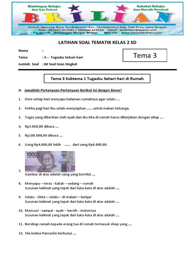 Terbukti Efektif! 7 Contoh Soal Tematik 3 Kelas 2 SD yang Membuat Anak Sukses di 2026