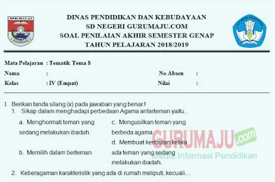 Bocoran Rahasia Soal Soal UKK Kelas 4 SD Tema 8 Agar Nilai Langsung Sempurna
