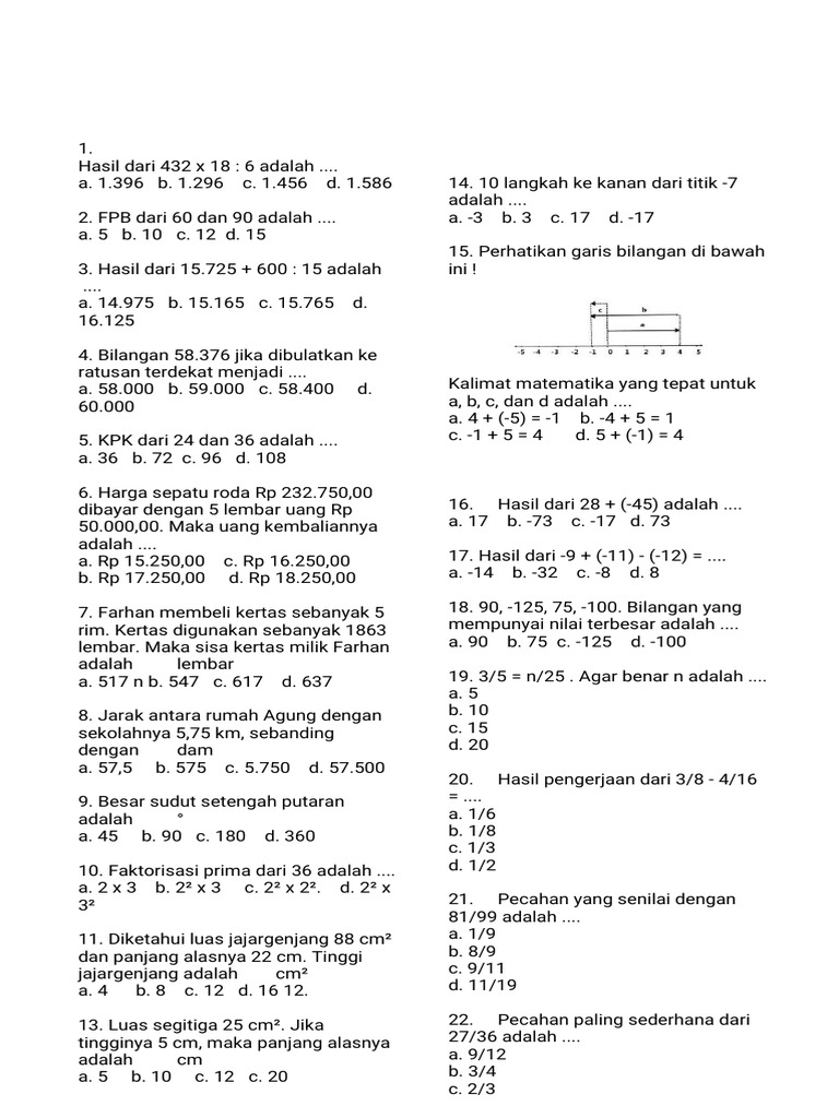 Rahasia Lulus Nilai Sempurna Pakai Kumpulan soal pat ukk matematika kelas 4 k13 tahun 2018 2019
