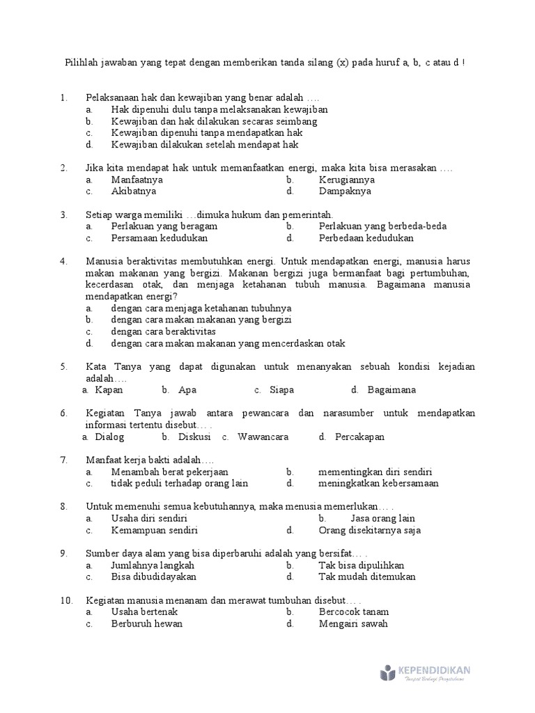 Rahasia Skor Sempurna Bocoran soal soal ukk kelas 4 tematik tema 9 Wajib Tahu