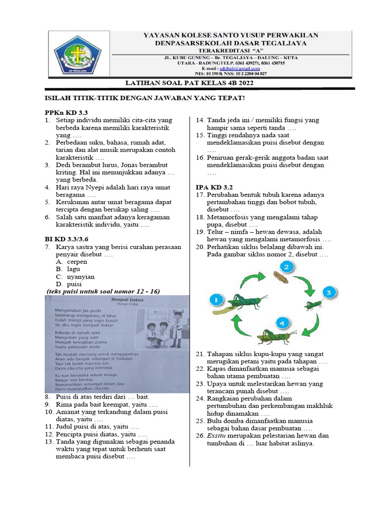 Rahasia Skor Sempurna Kerjakan Soal PAT Tematik Tema 6 Kelas 4 Semester 2 Ini Wajib Tahu