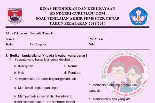 Wajib Tahu! Bocoran Soal PAT Tema 9 Kelas 4 dan Kunci Jawaban Agar Nilai Maksimal