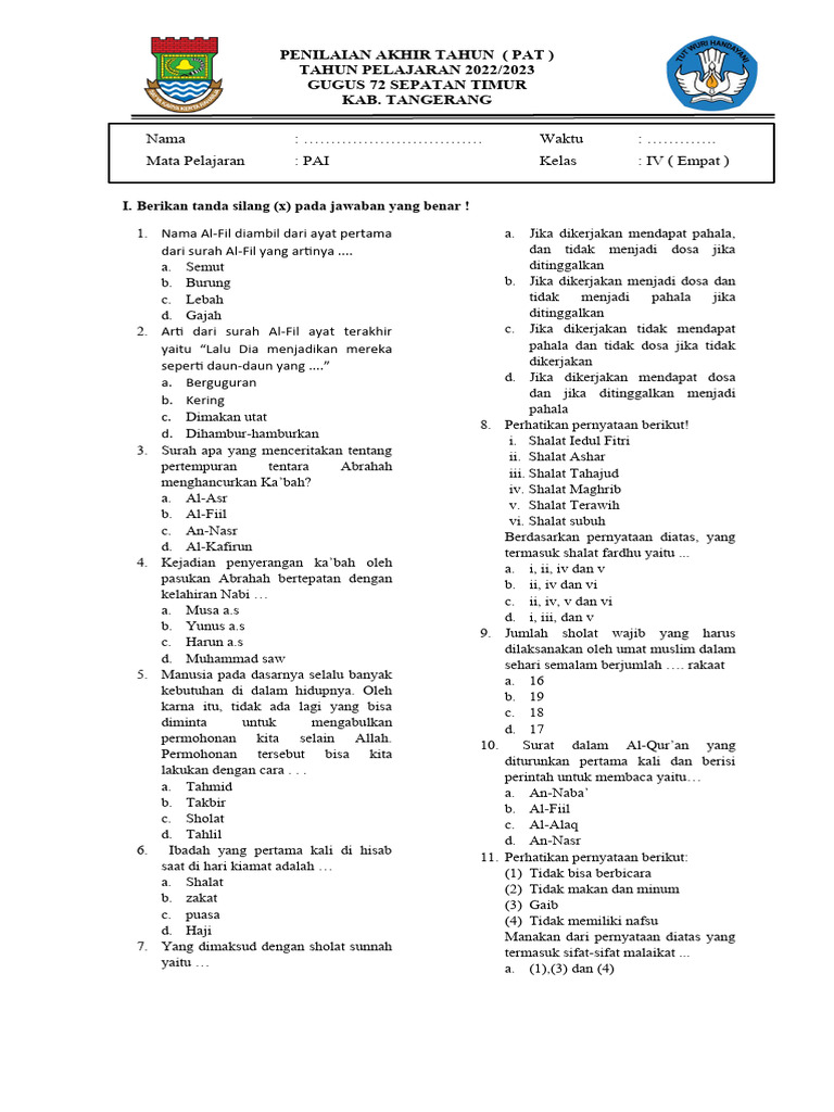 Wajib Tahu Rahasia Lulus Ujian dengan Bocoran Soal PAT UKK Kelas 4 PAI Terbaru Wajib Tahu Rahasia Lulus Ujian dengan Bocoran Soal PAT UKK Kelas 4 PAI Terbaru